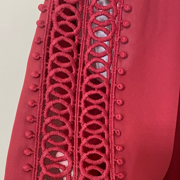 NWOT Zac & Rachel || Woman’s burgundy long-sleeved blouse size Petite Large - Picture 8 of 10